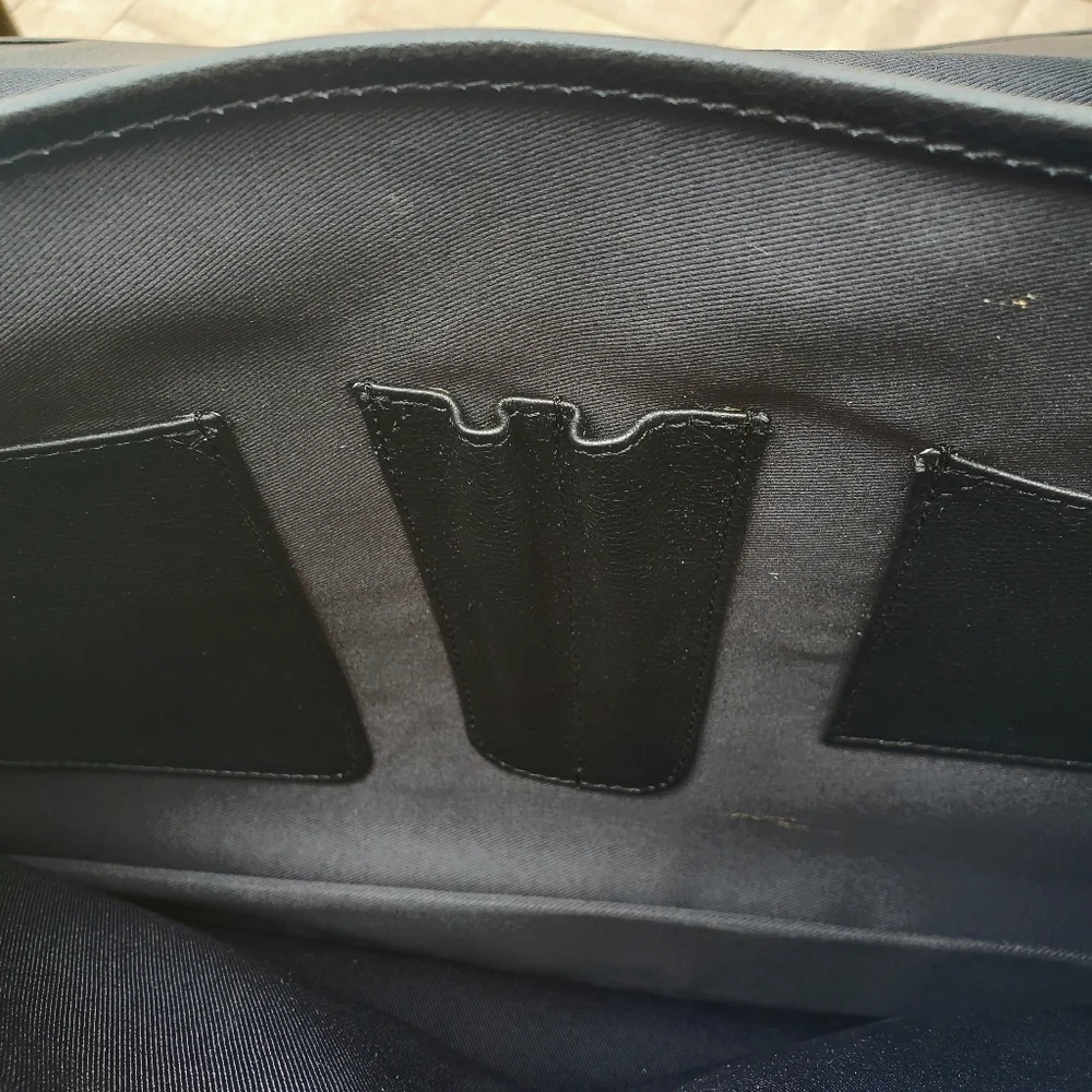 ILA Black Leather Briefcase Laptop Bag Like New Professional Office Accessory